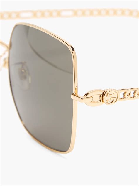 gucci sunglasses metal|gucci square metal sunglasses.